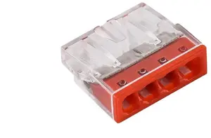 Pawbol 4 kontaktu vadaisspiediena savienotājs 2.5 mm² kabeļiem sarkans E.4182T
