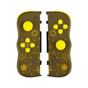 Lexip Twinpads Adventure Magic Gamepad for Nintendo Switch and Nintendo Switch OLED Wireless Bluetooth 8 m Range Brown and Yellow 300 mAh Battery