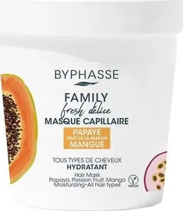BYPHASSE Family Fresh Delice Mango Passion Fruit Papaya Увлажняющая маска для волос 250 мл