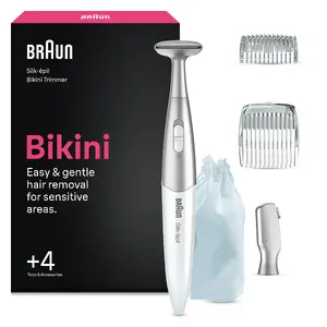 Braun Silk-épil bikinī trimmeris FG1100 baltā krāsā ar 4 uzgaļiem