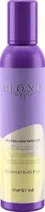 Inebrya Blondesse No-Yellow Mousse 250ml Pret-dzeltenuma putas blondiem, balinātiem, šķipsnainiem un sirmiem matiem