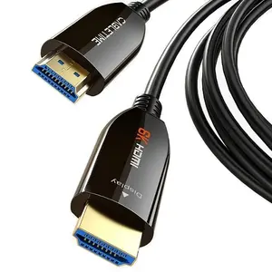 Aktīvs optiskās šķiedras HDMI 2.1 kabeļis CABLETIME CA914036 8K 60Hz 50m 48Gbps zeltīts