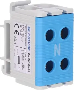 Ergom ZJUN-2x50/BL Single-Rail Terminal Block Blue