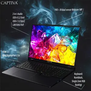 Captiva R10-1251GE Geimeru Portatīvais dators 16.0 collas Intel Ultra 9 275HX NVIDIA RTX 5080 16GB SSD 2TB 32GB RAM Windows 11 Pro
