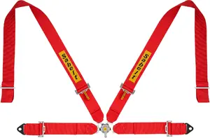 Sabelt Sim Seatbelts 4-Point Adjustable Red Harness Compatible with P, S, and X Series