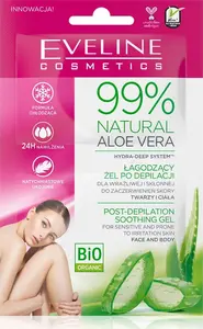Eveline 99% Natural Aloe Vera Nomierinošs gēls pēc depilācijas sejai un ķermenim 5ml x 2 maisiņi