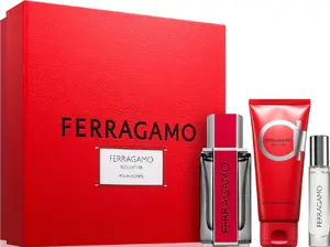Salvatore Ferragamo Ferragamo Red Leather Pour Homme Eau de Parfum 100 ml with Shower Gel 100 ml and Miniature 10 ml