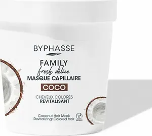 Питательная маска для волос BYPHASSE Family Fresh Delice Кокос для окрашенных волос 250 мл