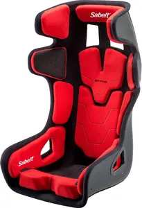 Sabelt GT PAD XL Racing Seat, fiberglass shell, FIA-approved, modular design, black and red
