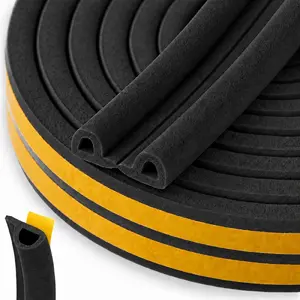 Keltin Self-Adhesive EPDM Window and Door Seal Type P Black 9x5.5mm 100m