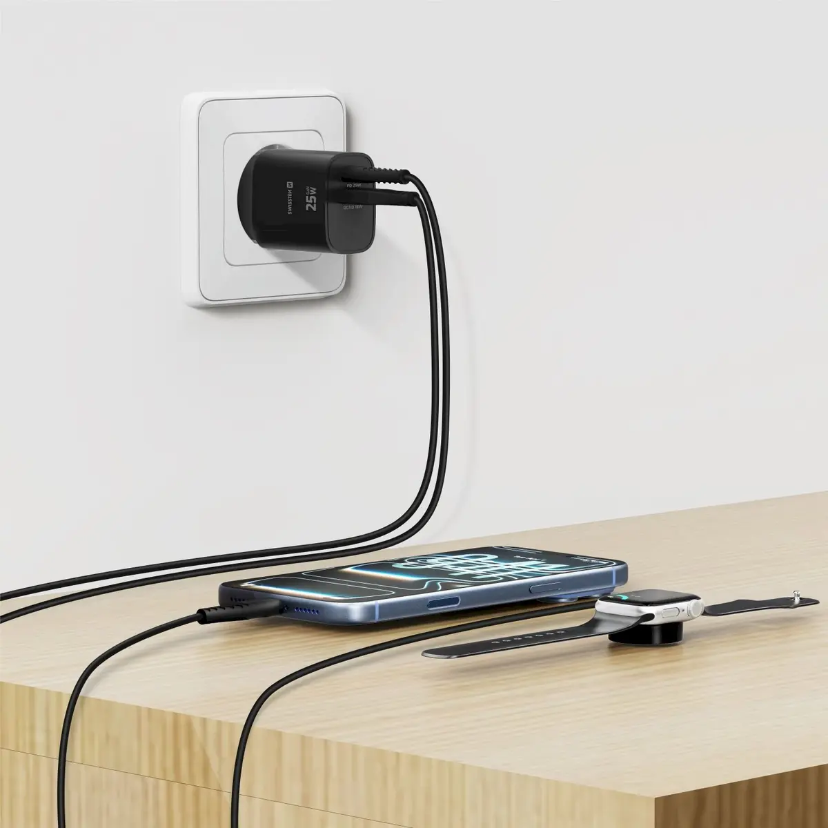 Зарядное устройство Swissten Edge GaN USB-A USB-C Photo 10