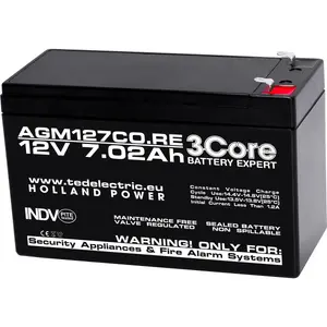 Аккумулятор AGM VRLA 3Core 12В 7.02Ач F1 Security Experts