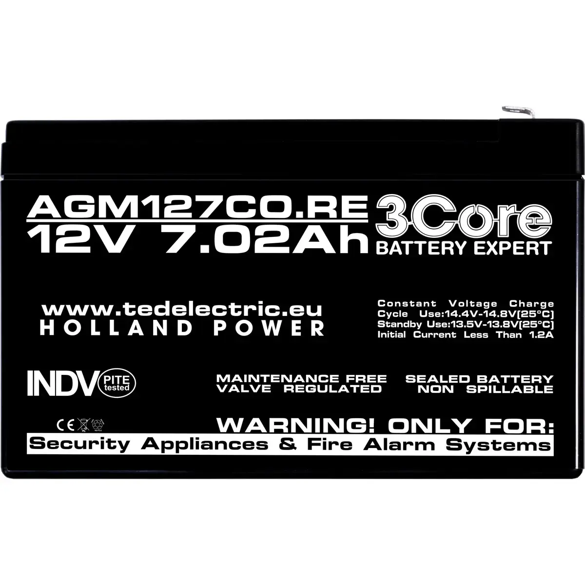 3Core Security Experts F1 AGM VRLA 12V 7.02Ah Akumulators Photo 3