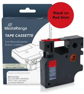 Uzlīmju lente MediaRange saderīga ar Dymo D1 40917 S0720720 Melns uz balta 9 mm x 7 m