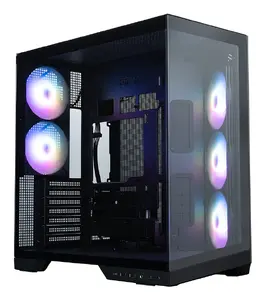 Zalman D50 Dual-Chamber Panoramic View Midi Tower PC Case Black with ATX Motherboard Support and Pre-installed Fans