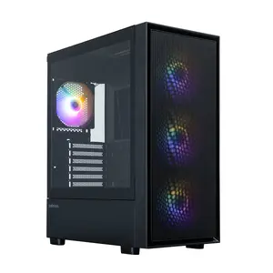 Zalman S6 ATX Mid Tower PC Case Black with 3 x 140mm and 1 x 120mm FRGB Fans