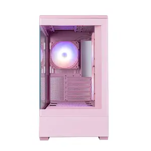 Zalman P30 V2 mATX Mini Tower PC Case Pink with 3 x 120mm ARGB Fans