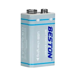 HiSmart Uzlādējama 9V Baterija ar USB-C 1000mAh Li-Ion