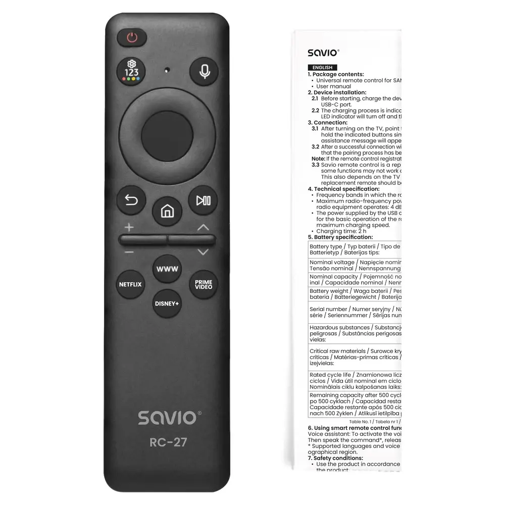 Пульт ДУ SAVIO RC-27 для телевизора Samsung Photo 3