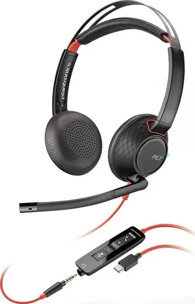Poly Blackwire 5220 Austiņas binorālas uz