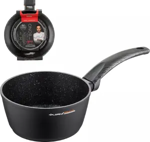 Florina Bono Saucepan 20 cm 2.4 L Induction Black Stone Effect Coating with Handle