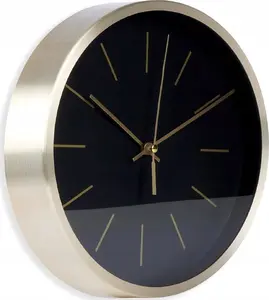 Wall Clock Vilde Ori_569933-C Analog Round Black and Gold