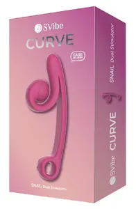 SVibe Curve Pink Двойной вибратор с независимыми моторами, стимуляцией точки G и клитора, перезаряжаемый силикон