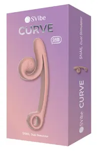 Двойной вибратор SVibe Curve Peachy Pink с независимыми моторами, стимуляцией точки G и клитора, из безопасного силикона