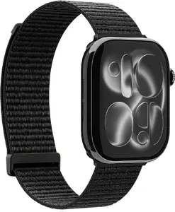 Spigen WBF01 Black Watch Band for Apple Watch 44mm, 45mm, 46mm, 49mm, compatible with Apple Watch Series 8, 9, 10, 11, SE, and Ultra