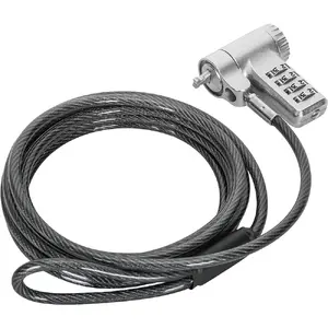 Techly IQ-LOK-17-K Laptop Security Lock with Universal Combination System and 2m Steel Cable