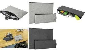 sigel BA521 Business Felt Bag Pocket Organizer Set Dark Grey 100% RPET