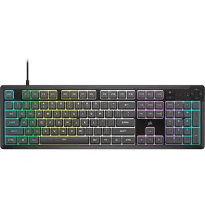 Spēļu tastatūra CORSAIR K55 CORE RGB vadu USB membrānas pilna izmēra US International QWERTY pelēka