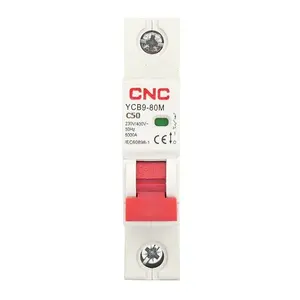 CNC NV821471 Miniature Circuit Breaker, 1-Pole, 50A, C Curve, 6kA Breaking Capacity