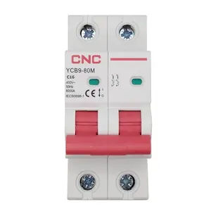 CNC NV821495 Miniature Circuit Breaker 2-Pole 16 Ampere Curve C 6kA Breaking Capacity