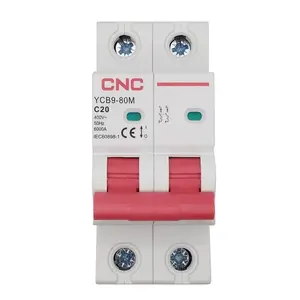 Miniature Circuit Breaker CNC NV821501 2-Pole 20 Ampere Curve C 6kA Breaking Capacity