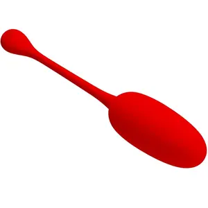 Fun Toys Pretty Love Knucker Red Rechargeable Vibrating Egg with 12 Vibration Functions, Memory Function, and Silicone Material