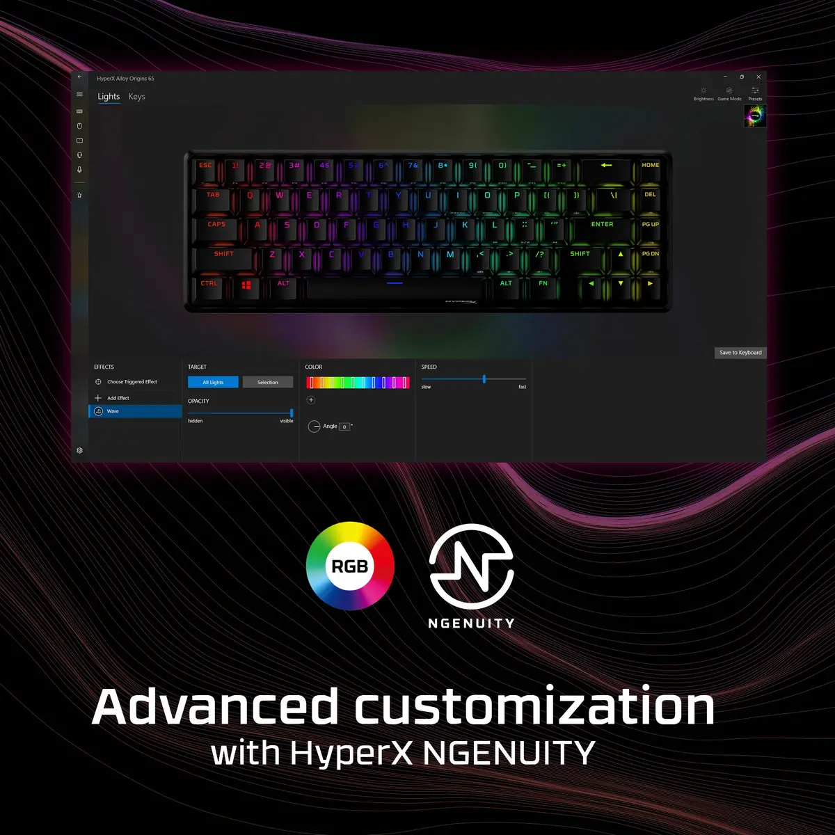HyperX Alloy Origins 65 - Mechanical Gaming - HX Red (NO Layout) (HKBO1T-RD-NO/E) keyboard 4P5D6AN Photo 2