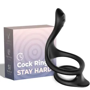 ARMONY FOR HIM TAIL DOUBLE ANAL RING BLACK Dual stretchy rings medical-grade silicone