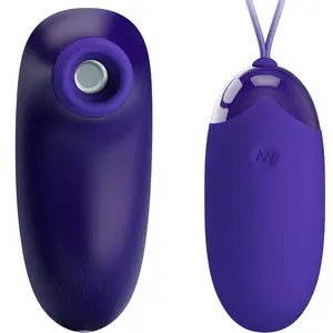 Remote Control PRETTY LOVE D-237406 Стимулятор и портативное яйцо с 12 функциями вибрации и 4 режимами постукивания USB перезаряжаемый фиолетовый силикон