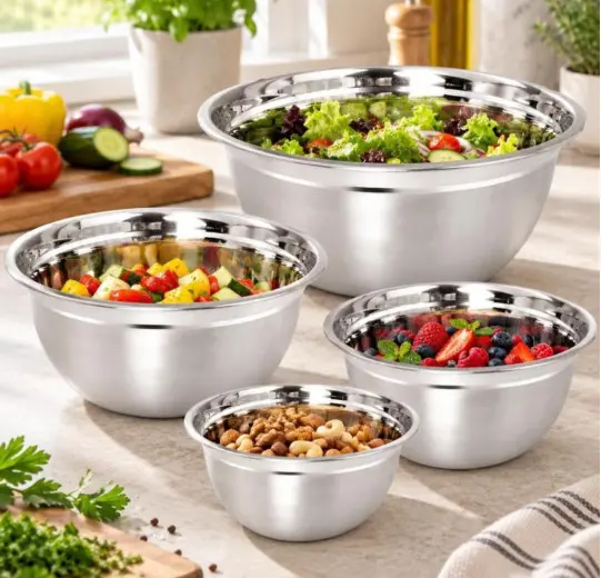 KingHoff KH-2059 Stainless Steel Kitchen Bowl Set Photo 4