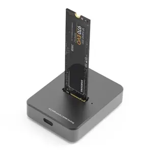 HiSmart HC380596 M.2 SATA and NVME SSD Single Docking Station with USB-A and USB-C connectivity
