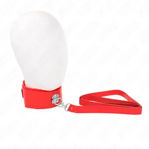 KINK Kaklarota ar pavad-sarkana Model 4 Regulējama 40-48 cm ar sudraba kniedēm