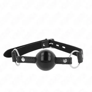 KINK COLLAR & GAG TPE bumbas žņaugs ar melnu slēzeni 4 cm diametrā 60 x 2 cm siksna