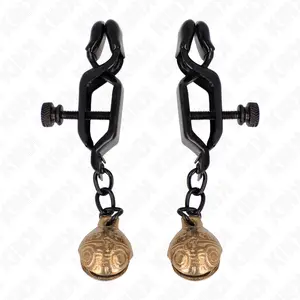 KINK NIPPLE GRIP Bell Jaw Style Nipple Clamps Black 7 cm