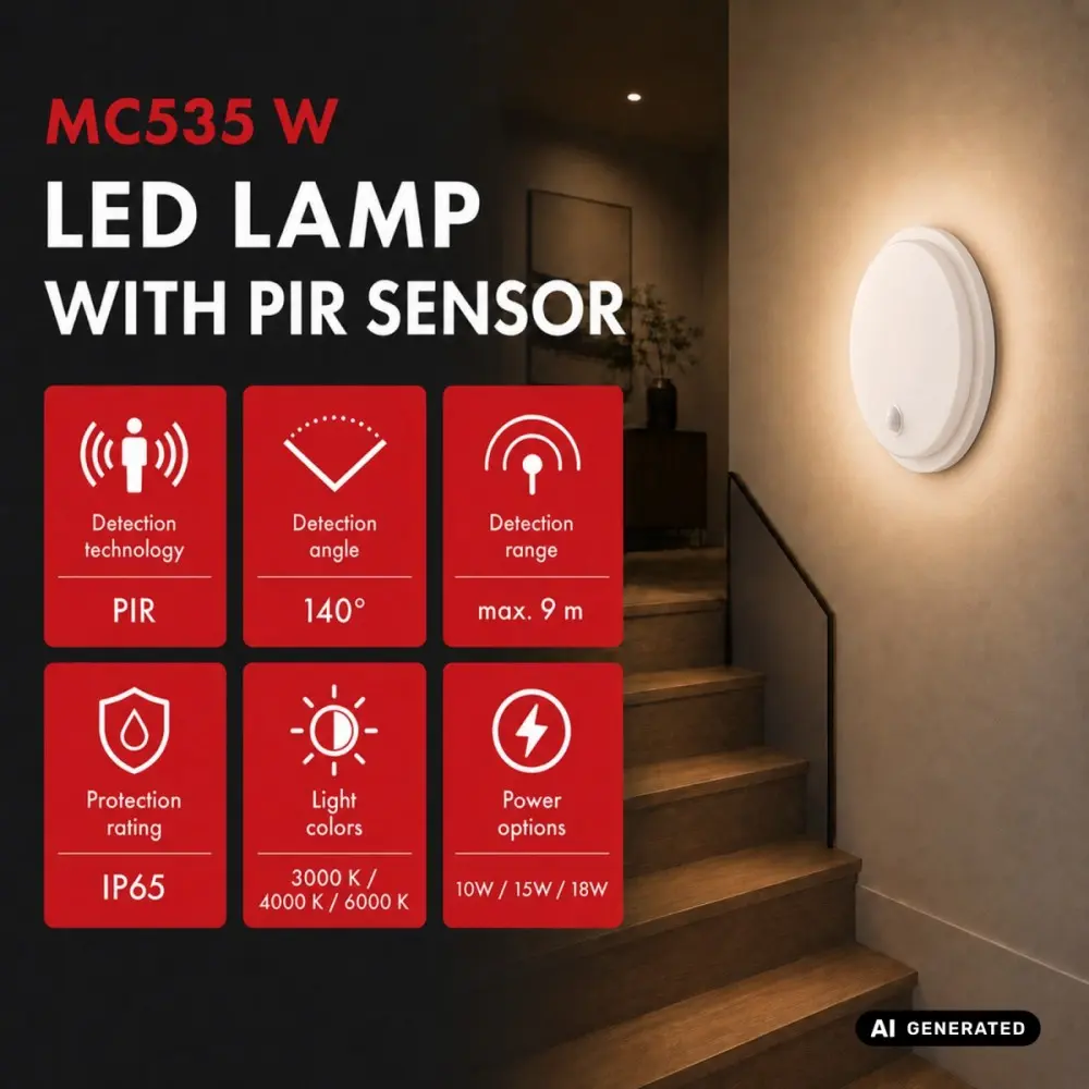 MACLEAN MCE535W LED Lamp with Motion Sensor Photo 2