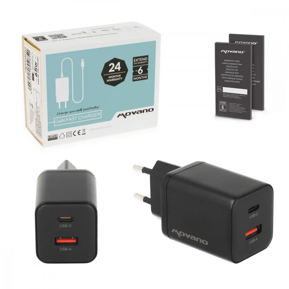 Movano ZZ/PD45W-B GaN 45W USB-C Power