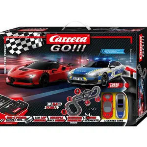 Carrera GO!!! High Speed Pursuit 1:43 Scale Slot Car Race Track Set with Lap Counter and Wired Controllers