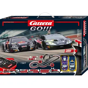 CARRERA GO!!! GT Pro Racers Slot Car Track Set with Lamborghini Huracán GT3 EVO 2 and Audi R8 LMS GT3 evo II DTM Cars 1:43 Scale 5.3m Turbo Remote