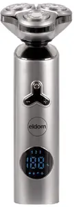 Eldom G55 Men's Rotary Shaver with 3 Blades, Lithium-Ion Battery, USB Charging, and Ergonomic Handle in Silver
