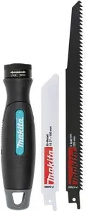 Makita P-84866 Multitool Handle with Reciprocating Saw Blades featuring 1/4 inch Hex Shank and 2 Blades